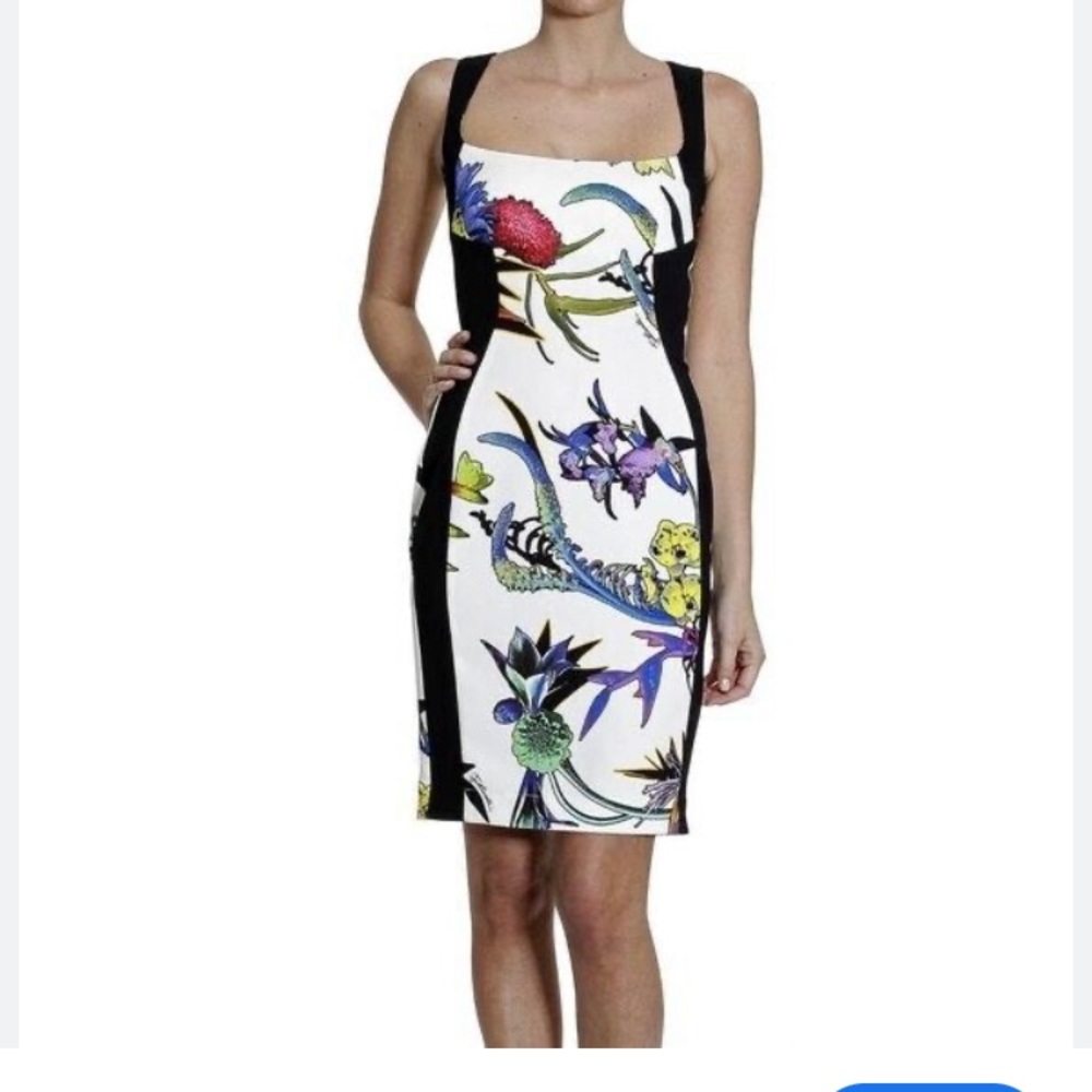 Just Cavalli size 38 (size XS) floral mid length fitted dress. New with tags.